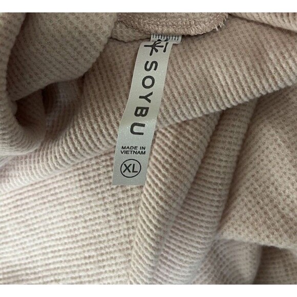 Soybu Light Pink Mock Neck Waffle Long Sleeve Top Coquette Dollete Feminine - Picture 4 of 5